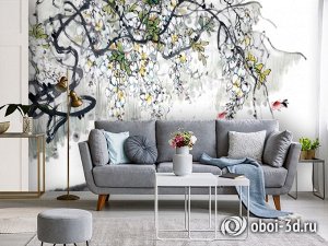 3D Фотообои  «Японские мотивы: Цветущее дерево»