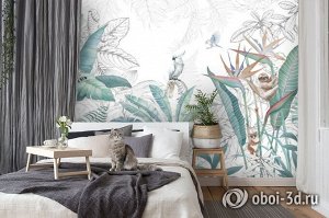 3D Фотообои «Утро в джунглях».