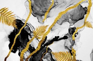 3D Фотообои «Золотой листопад»