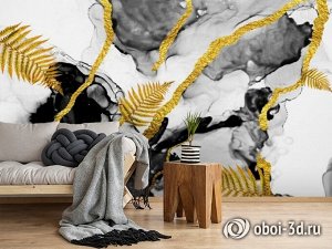 3D Фотообои «Золотой листопад»
