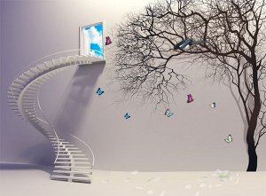 3D Фотообои  «Лестница в небо»