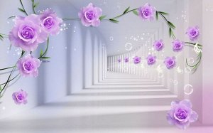 3D Фотообои «Тоннель с розами»