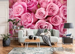 3D Фотообои «Розовые розы»