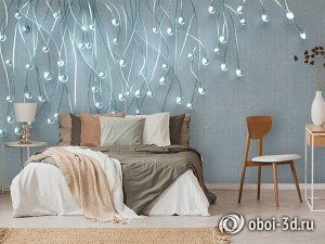 3D Фотообои  "Бирюзовые светлячки"
