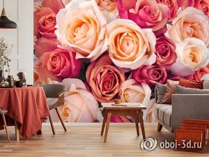 3D Фотообои «Ассорти из роз»