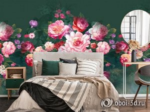 3D Фотообои «Розы в стиле барокко»