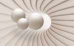 3D Фотообои «Шары в тоннеле»