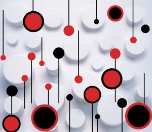 3D Фотообои  «Композиция с красными кругами»