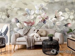 3D Фотообои «Букет жемчужных цветов»