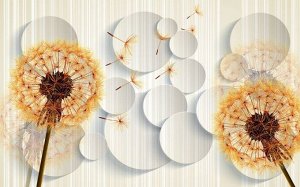 3D Фотообои «Солнечные одуванчики»