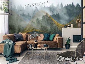 3D Фотообои «Туман над лесом»