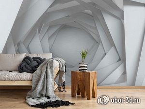 3D Фотообои «Тупик в белом тоннеле»