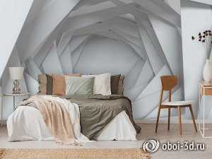 3D Фотообои «Тупик в белом тоннеле»