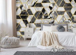 Design Studio 3D 3D Фотообои «Ромбы обрамленные золотом»