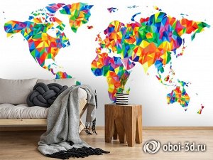 3D Фотообои «Полигональная карта мира»