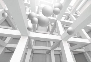 3D Фотообои «Шары в геометрическом пространстве»
