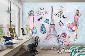 3D Фотообои «Парижский шик»