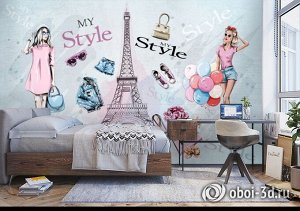 3D Фотообои «Парижский шик»