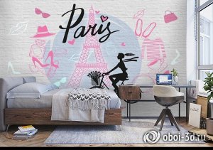 3D Фотообои «Париж с любовью»