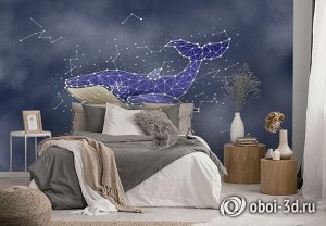 3D Фотообои «Звездный кит»