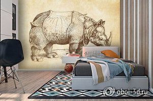 3D Фотообои «Носорог Дюрера»