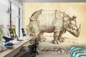 3D Фотообои «Носорог Дюрера»