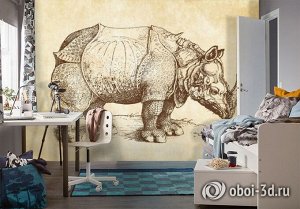 3D Фотообои «Носорог Дюрера»