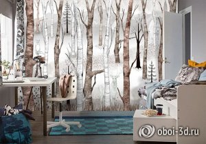 3D Фотообои «Лесная абстракция с этническими мотивами»