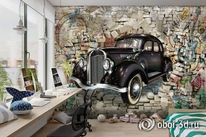 3D Фотообои «Ретро автомобиль»