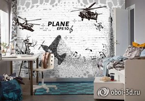 3D Фотообои «Коллаж милитари»