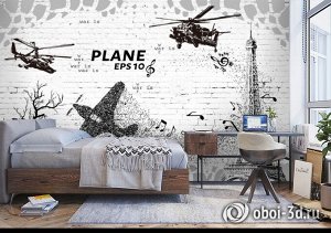 3D Фотообои «Коллаж милитари»