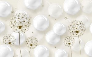 Фотообои  Одуванчики с глянцевыми шарами