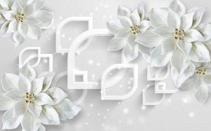 Design Studio 3D Фотообои Белоснежные фарфоровые цветы