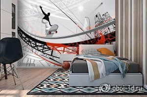 3D Фотообои «Бесстрашный прыжок»