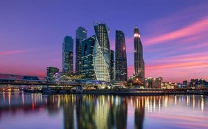 3D Фотообои «Москва Сити вечером»