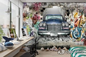 3D Фотообои «Автомобиль в подземке»