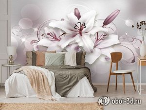 Design Studio 3D 3D Фотообои  «Сияющие пудровые лилии»