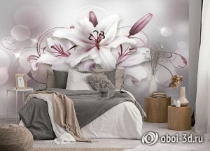 Design Studio 3D 3D Фотообои  «Сияющие пудровые лилии»