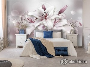 Design Studio 3D 3D Фотообои  «Сияющие пудровые лилии»