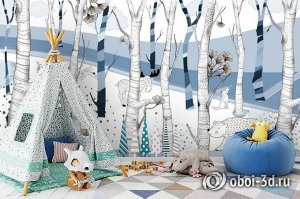 3D Фотообои «Скандинавский лес»