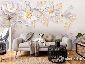 Design Studio 3D 3D Фотообои «Барельефная композиция в сиреневых тонах»