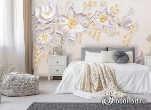 Design Studio 3D 3D Фотообои «Барельефная композиция в сиреневых тонах»