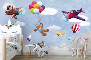 Design Studio 3D Фотообои детские «Веселые летчики»