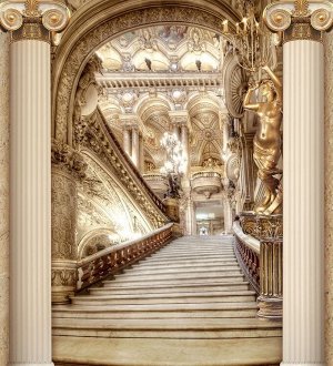 3D Фотообои «Лестница в богатом замке»