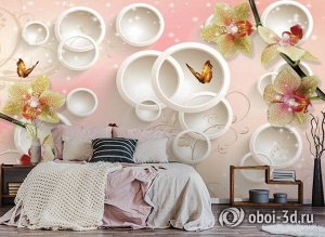 3D Фотообои  «Дикие орхидеи»