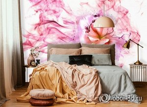 3D Фотообои «Перламутровая роза в розовой дымке»