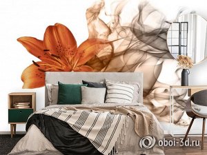 3D Фотообои «Огненная лилия»