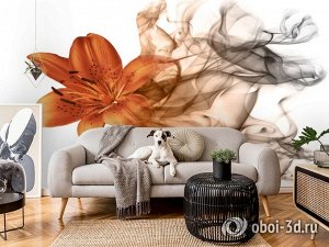 3D Фотообои «Огненная лилия»