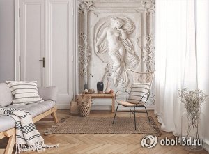 3D Фотообои «Барельеф с обнаженной девой»