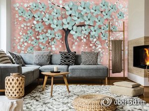3D Фотообои «Объемное цветущее дерево»